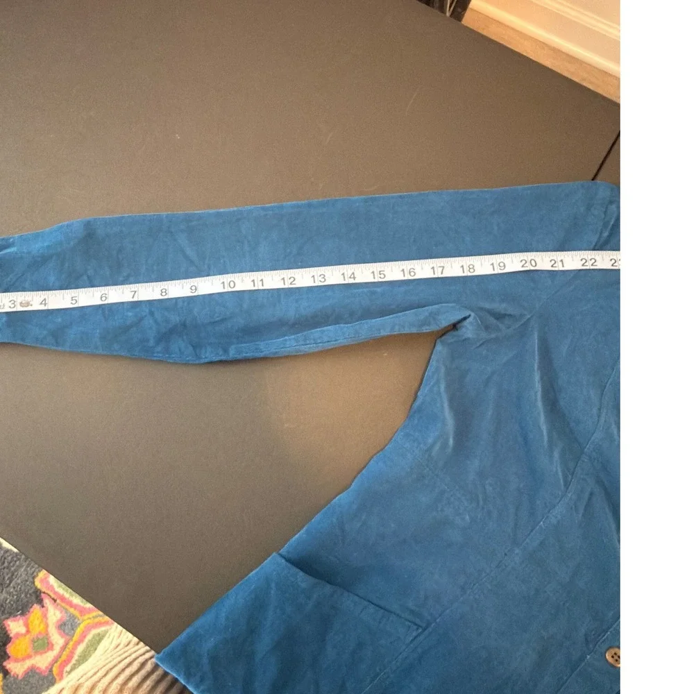 J. Jill Corduroy Dress Teal Long Sleeve‎ Festival Heritage Cabin Prairie XS